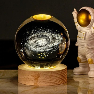 Світлодіодна кришталева куля, декоративна універсальна 3D нічниця, кришталева куля
