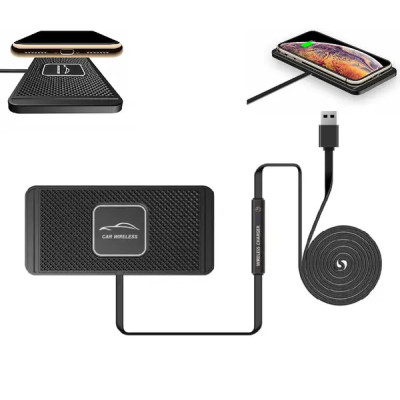 Силіконовий килимок в авто зі швидкою бездротовою зарядкою Car Wireless Pad C1 15W