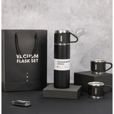 Термос із вакуумною ізоляцією, Подарунковий набір з 3 чашками 500 мл