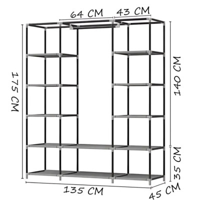 Тканинна шафа HCX Storage Wardrobe 88130