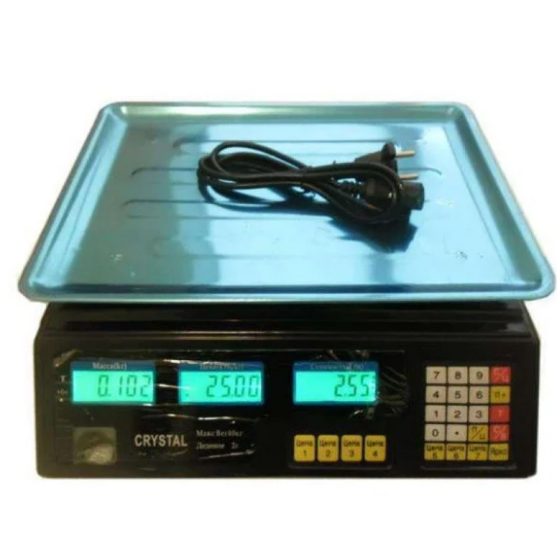 Торгівельні електроваги з лічильником ціни Crystal CR 50 kg 6v (2gm)