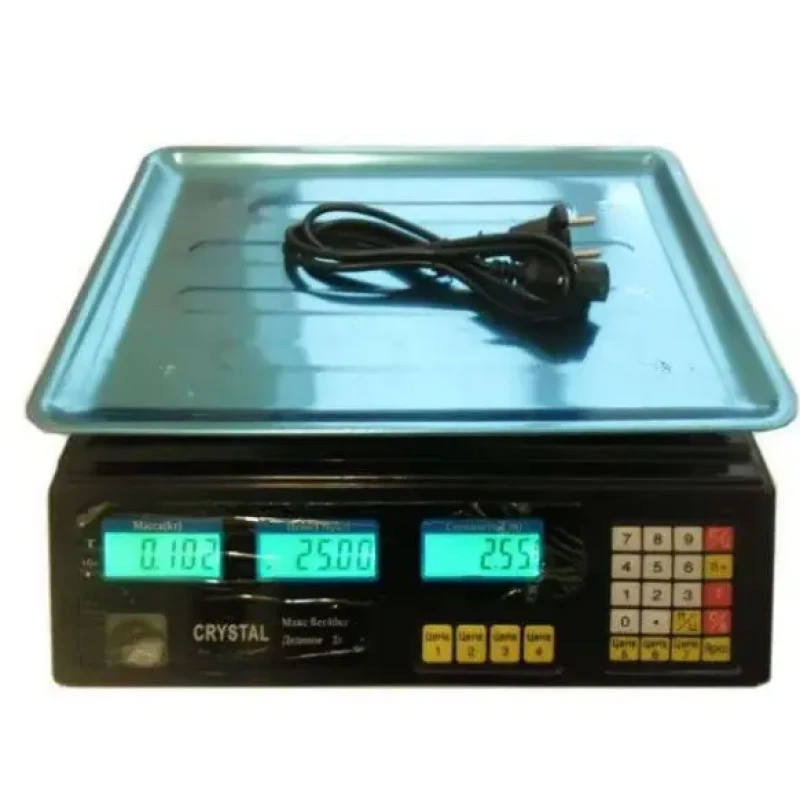 Торгівельні електроваги з лічильником ціни Crystal CR 50 kg 6v (2gm)