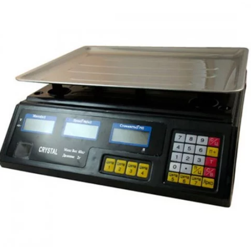 Торгівельні електроваги з лічильником ціни Crystal CR 50 kg 6v (2gm)