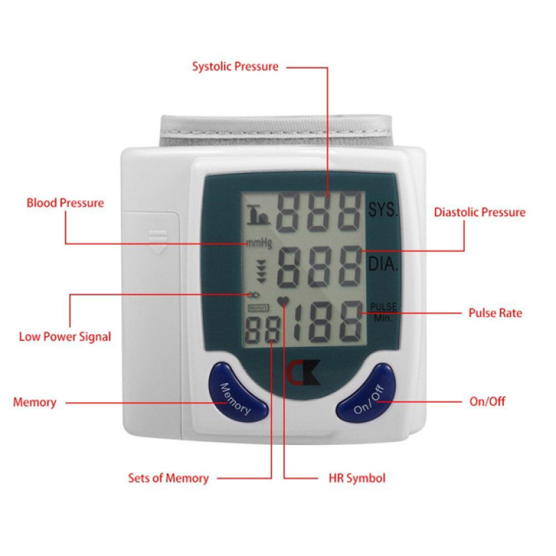Цифровий автоматичний тонометр Blood Pressure Monitor для вимірювання АТ та пульсу -VN-31