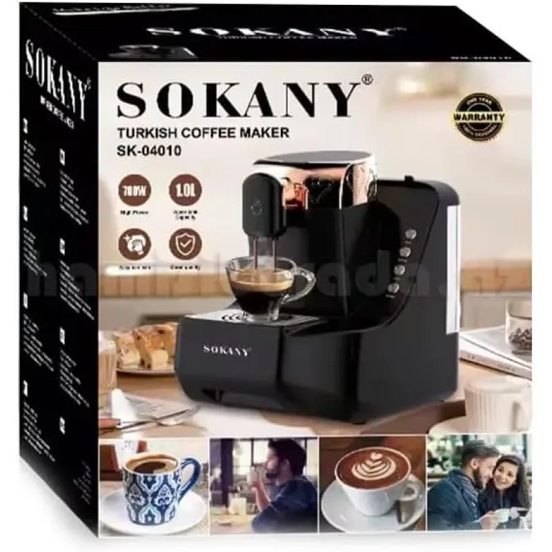Турецька кавоварка Sokany SK-04010 700 Вт з антипригарним покриттям та захистом від перегріву