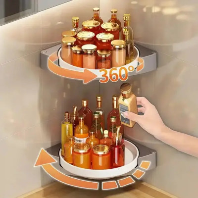 Кутова обертова полиця для ванної кімнати Multi Functional Rotational Tray Кутова обертова полиця для ванної кімнати Multi Functional Rotational Tray
