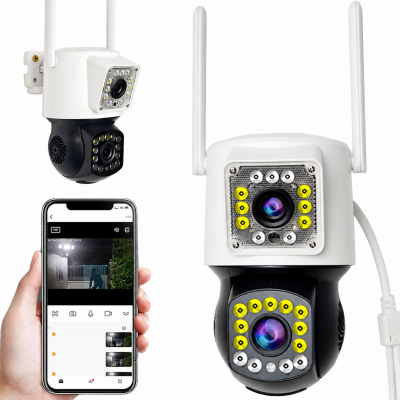 Вулична камера відеоспостереження з 2 об'єктивами WiFi, 4MP V360 Pro