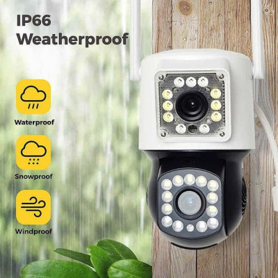 Вулична камера відеоспостереження з 2 об'єктивами WiFi, 4MP V360 Pro