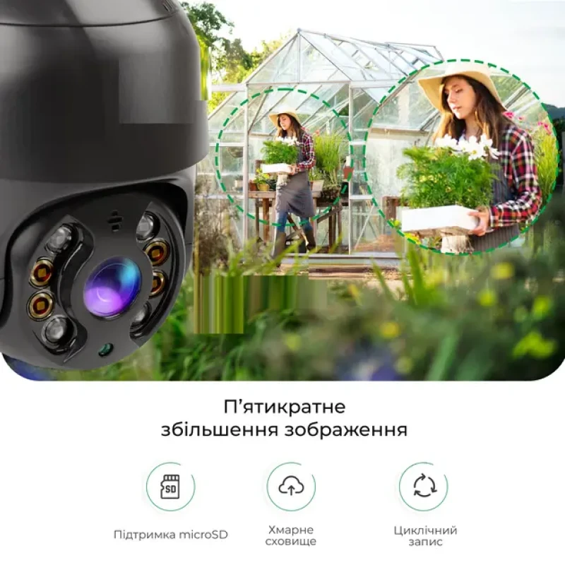 Вулична поворотна IP-камера WI-FI ,А8 / 4mp 360 (A8) monitor ICSSE