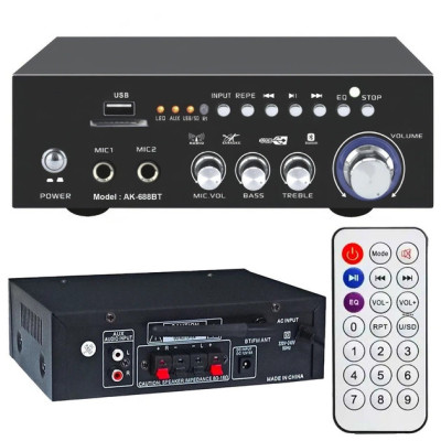 Посилювач AMP 688 BT 2CH 30 Вт з Bluetooth Посилювач AMP 688 BT 2CH 30 Вт з Bluetooth