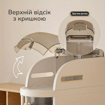 Вузька шафа для ванної кімнати 44х41х18см / Пластиковий пенал на колесах