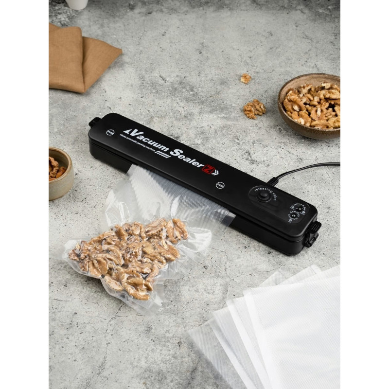 Вакууматор Vacuum Sealer вакуумний пакувальник для їжі, побутовий вакууматор чорний
