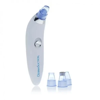 Вакуумний очищувач Derma suction DS Vacuum для професійного чищення шкіри та пор обличчя - легкий компактний зручний прилад у використанні + 4 насадки, Білий