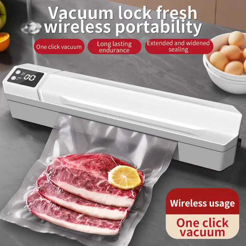 Вакуумний пакувальник пакетів Vacuum Sealer / Автоматичний побутовий вакууматор з пакетами, вакуумайзер для пакування та зберігання їжі