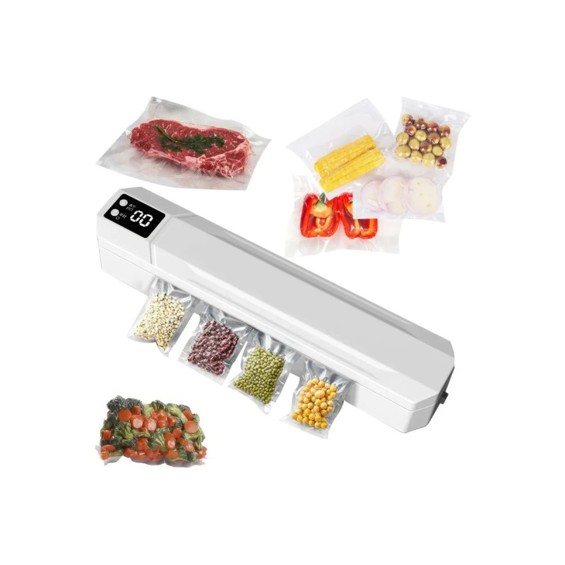 Вакуумний пакувальник пакетів Vacuum Sealer / Автоматичний побутовий вакууматор з пакетами, вакуумайзер для пакування та зберігання їжі
