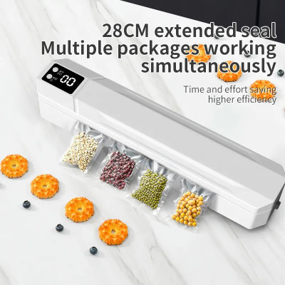Вакуумний пакувальник пакетів Vacuum Sealer / Автоматичний побутовий вакууматор з пакетами, вакуумайзер для пакування та зберігання їжі