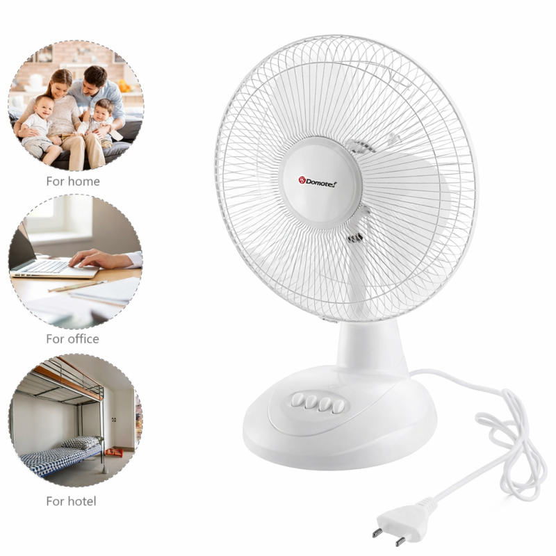 Вентилятор настільний DOMOTEC MS-1626 White з автоповоротом 3 режими 40 Вт
