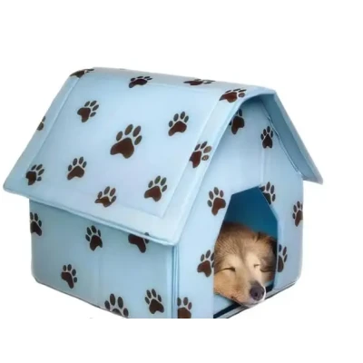 Синій М'який переносний будиночок для собак Portable Dog House Блакитний