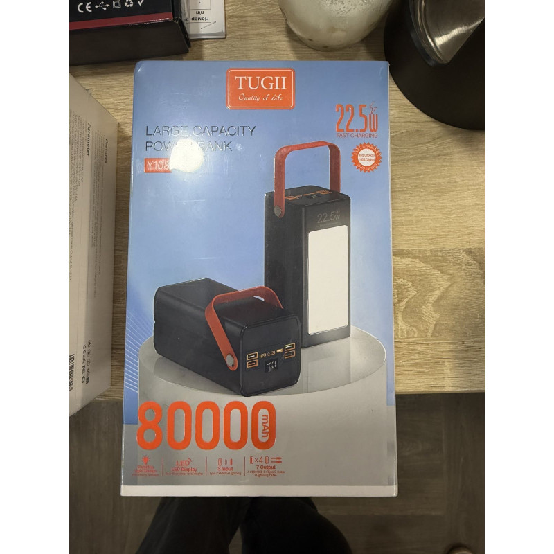 Зовнішній акумулятор (Tugii Y108) Power Bank 80000 мАч із швидкою зарядкою 22,5 Вт