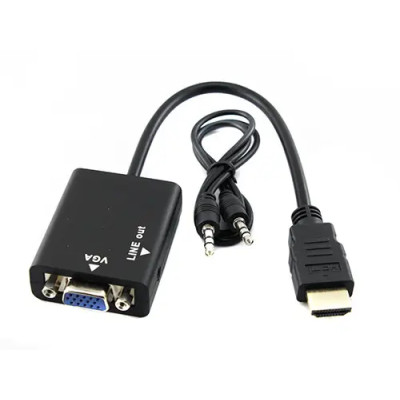 Відеоадаптер HDMI - VGA конвертер відео + аудіо 1080P