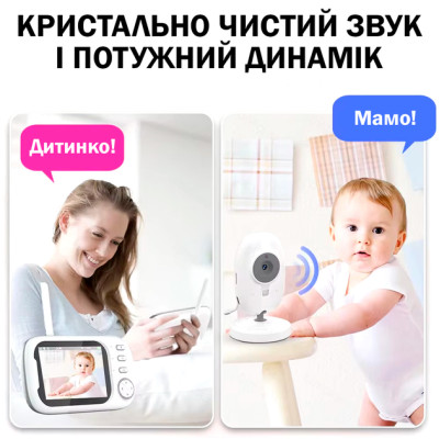 Відеоняня з дисплеєм для мами та дітей для спостереження камера та аудіо зв'язок ABM600