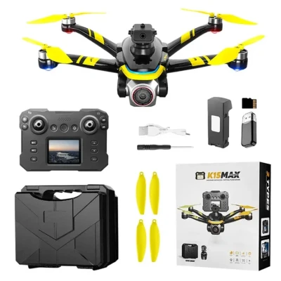 XKJ K15MAX Бездротовий дрон з екранним пультом дистанційного керування FPV-камерою, оптичним позиціонуванням та системою керування