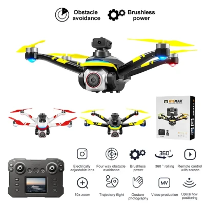 XKJ K15MAX Бездротовий дрон з екранним пультом дистанційного керування FPV-камерою, оптичним позиціонуванням та системою керування