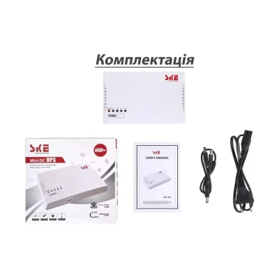 Джерело безперебійного живлення для роутера (ДБЖ) 5/9/12в - USB безперебійник 12 вольт 32.56Wh (УПС) білий