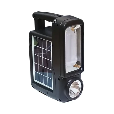 Зарядна станція на сонячній батареї з PowerBank та радіо 4000мАг, Bluetooth CL-830, Чорний / Акумуляторний прожектор