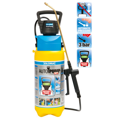 Оприскувач 5л AutoPump Set потужний нагніт. насос, працює від станд. батарейок 8*1,5В пальч./АА