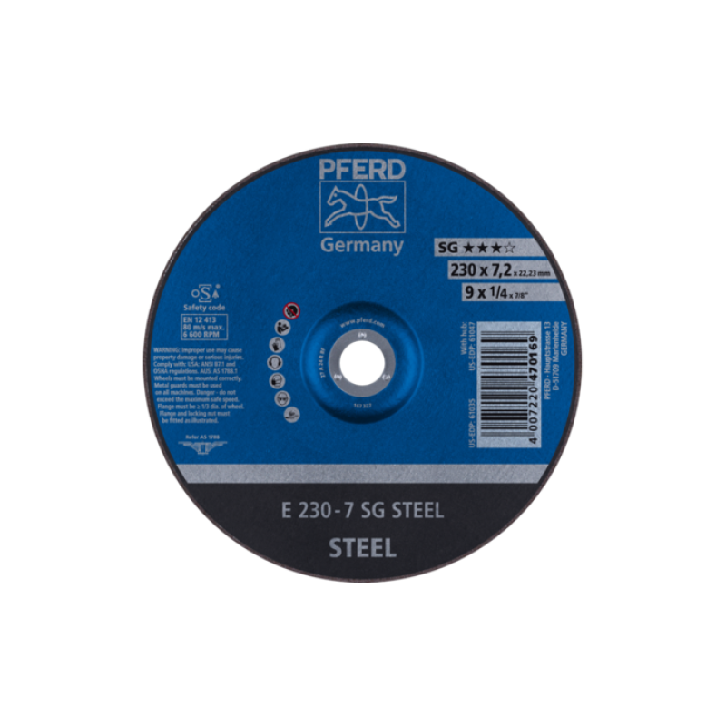Круг зачисний 230*7,2*22 SG STEEL сталь