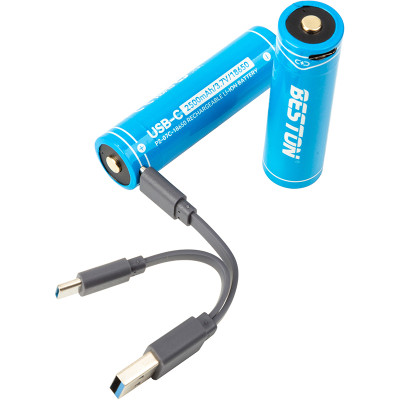 Акумулятор Beston USB Type-C 18650, 3.7V 2500mAh, Li-Ion, 2 шт