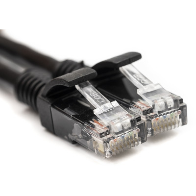 Патч-корд PowerPlant Cat5E UTP 35 м, чорний