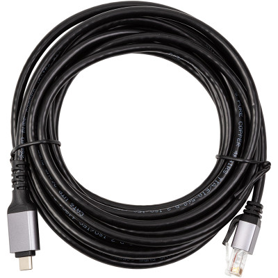 Кабель PowerPlant USB Type-C - RJ45, 5 м
