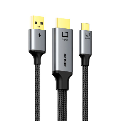 Кабель CableTime HDMI - USB-C з USB живленням 4K60Hz, 2 м (CC18L)
