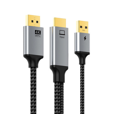 Кабель CableTime HDMI (M) - DP (M) з USB-живленням 4K60Hz, 2 м (CHD1L)