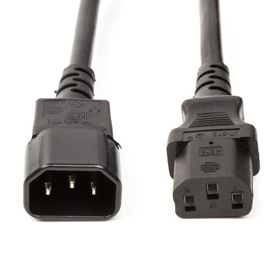 Кабель живлення PowerPlant IEC C13-C14, Cu 3x1.5мм2, 3м