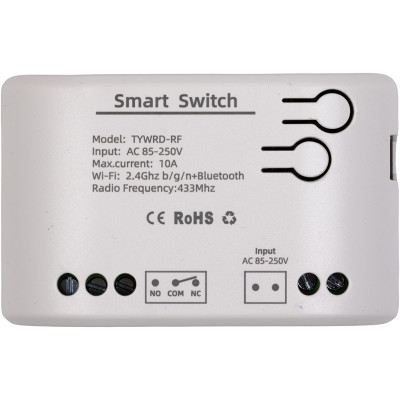 Розумний перемикач TUYA 1-канальний, Wi-Fi, RF, 10A, AC 85-250V