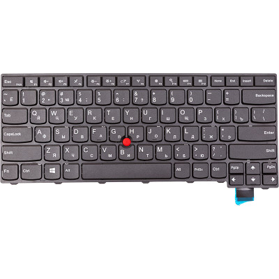 Клавіатура для ноутбука Lenovo ThinkPad T470s, чорна, чорний фрейм