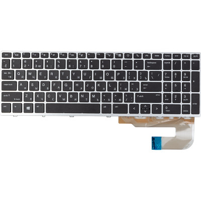 Клавіатура для ноутбука HP EliteBook 850 G5 чорна, сірий фрейм