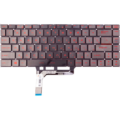 Клавіатура для ноутбука MSI GF63 (MS-16R3) чорна, підсвічування