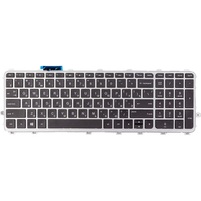 Клавіатура для ноутбука HP Envy 15, чорна, сріблястий фрейм