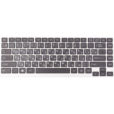Клавіатура для ноутбука TOSHIBA Portege Z830 чорна, сріблястий фрейм, підсвічування
