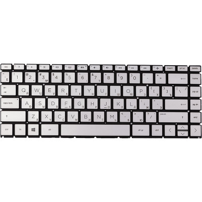 Клавіатура для ноутбука HP Pavilion x360 14-CD, сріблястий, підсвічування