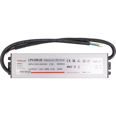 Блок живлення HiSmart 24V, 8.3A, 200W, IP67