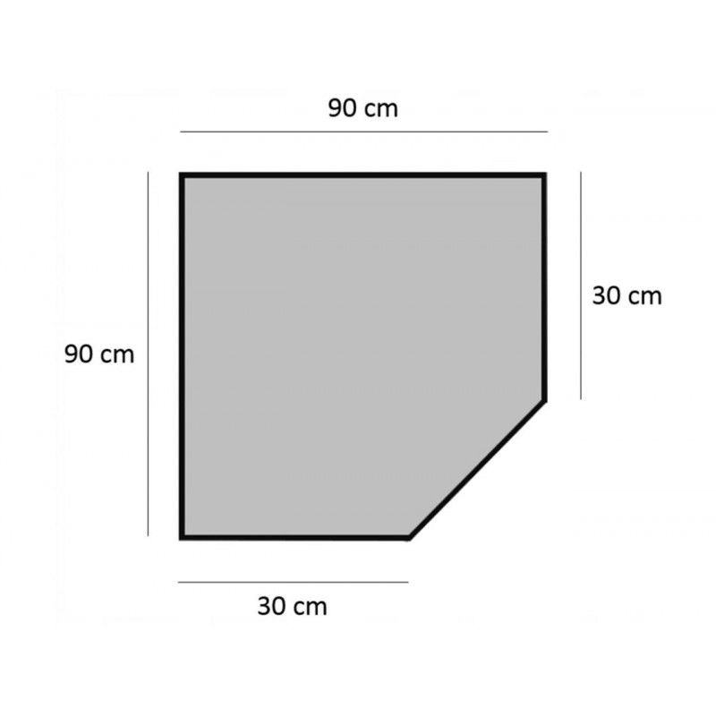 Металевий кутовий стелаж 180x30x90 5 полиць (сірий)