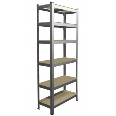 Стелаж металевий 222x110x50, 6 полиць (сірий)