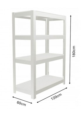 Міцний, посилений металевий стелаж 180х120х60 4 полиці (чорний)