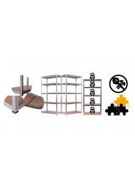 Стелаж металевий 150x75x30 см 5 полиць, навантаження - 175 кг на полицю (Сірий) Польща