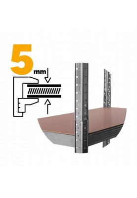 Стелаж металевий 150x75x30 см 5 полиць, навантаження - 175 кг на полицю (Сірий) Польща